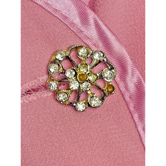 VINTAGE Tally Taylor Womens Sz 14 Suit Top Blazer Formal PINK RHINESTONE BUTTONS - Picture 8 of 14